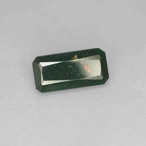 Heliotropo verde natural de 2,97 ct, corte esmeralda, opaco