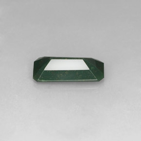 Heliotropo verde natural de 2,97 ct, corte esmeralda, opaco
