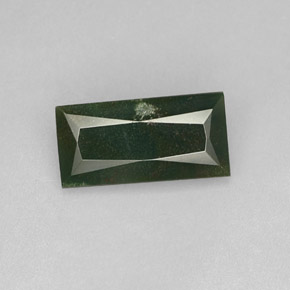 Heliotropo verde natural de 3,19 ct, baguette, opaco