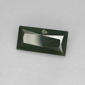 Heliotropo verde natural de 3,19 ct, baguette, opaco