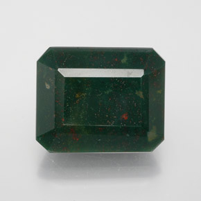 Heliotropo verde natural de 11,47 ct, corte esmeralda, opaco