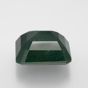 Heliotropo verde natural de 11,47 ct, corte esmeralda, opaco