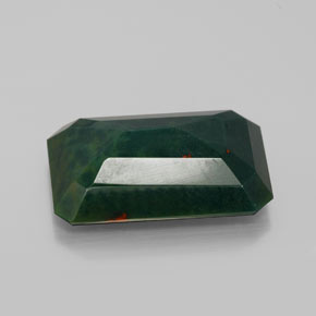 Heliotropo verde natural de 8,92 ct, corte esmeralda, opaco