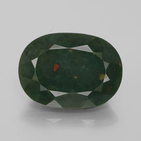 Heliotropo verde natural de 9,07 ct, corte óvalo, opaco