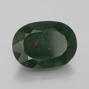 Heliotropo verde natural de 9,07 ct, corte óvalo, opaco