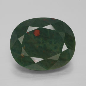 Heliotropo verde natural de 10,40 ct, corte óvalo, opaco
