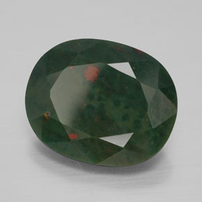 Heliotropo verde natural de 10,40 ct, corte óvalo, opaco