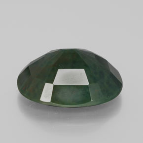 Heliotropo verde natural de 10,40 ct, corte óvalo, opaco