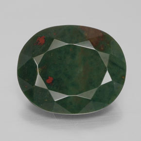 Heliotropo verde natural de 10,91 ct, corte óvalo, opaco