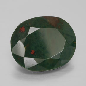 Heliotropo verde natural de 10,91 ct, corte óvalo, opaco