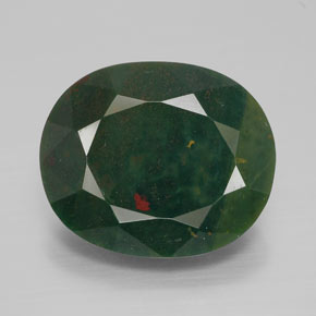 Heliotropo verde natural de 9,93 ct, corte óvalo, opaco