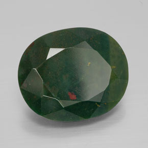 Heliotropo verde natural de 9,93 ct, corte óvalo, opaco