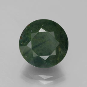 Heliotropo verde natural de 7,44 ct, corte redondo, opaco