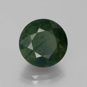 Heliotropo verde natural de 7,44 ct, corte redondo, opaco