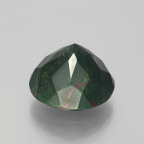Sanguinaria Verde moteado natural de 11.36 ct, Corte Redondo, Opaco