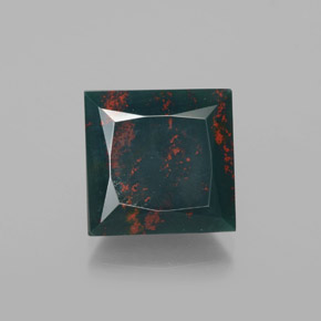 Sanguinaria Verde moteado natural de 9.60 ct, Cuadrado, Opaco