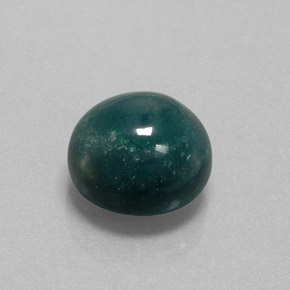 Heliotropo verde natural de 8,90 ct, corte redondo, opaco