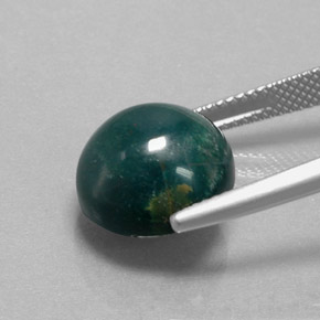 Heliotropo verde natural de 8,90 ct, corte redondo, opaco