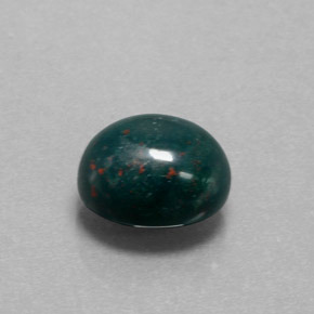 Heliotropo verde natural de 6,77 ct, corte óvalo, opaco