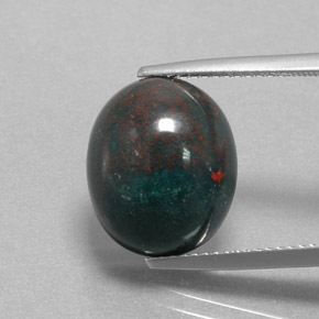 Heliotropo verde natural de 8,92 ct, corte óvalo, opaco