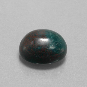 Heliotropo verde natural de 8,92 ct, corte óvalo, opaco