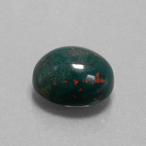 Heliotropo verde natural de 9,64 ct, corte óvalo, opaco