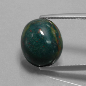 Heliotropo verde natural de 10,88 ct, corte óvalo, opaco