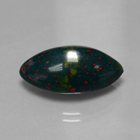 Heliotropo verde natural de 11,82 ct, marquesa, opaco
