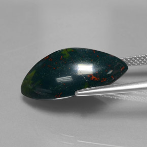 Heliotropo verde natural de 11,82 ct, marquesa, opaco
