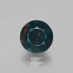 Heliotropo verde natural de 5,39 ct, corte redondo, opaco