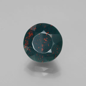 Heliotropo verde natural de 5,39 ct, corte redondo, opaco
