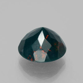 Sanguinaria Verde moteado natural de 7.61 ct, Corte Redondo, Opaco