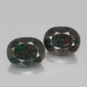 Gemas de heliotropo verde natural de  ct, corte óvalo, opaco