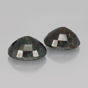 Gemas de heliotropo verde natural de  ct, corte óvalo, opaco