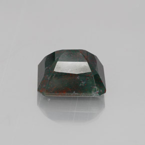 Heliotropo verde natural de 5,06 ct, corte esmeralda, opaco
