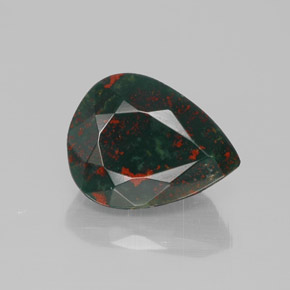 Heliotropo verde natural de 2,41 ct, en forma de pera, opaco