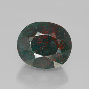 Heliotropo verde natural de 9,59 ct, corte óvalo, opaco