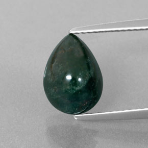 Heliotropo verde natural de 2,83 ct, en forma de pera, opaco