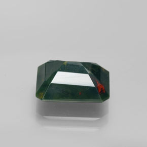 Heliotropo verde natural de 3,59 ct, corte esmeralda, opaco