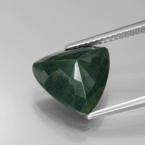 Heliotropo verde natural de 4,49 ct, trillón, opaco