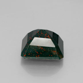 Heliotropo verde natural de 6,36 ct, corte esmeralda, opaco