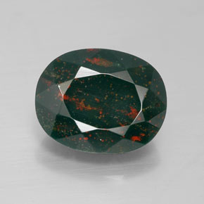 Sanguinaria Verde natural de 7.35 ct, Ovalada, Opaco
