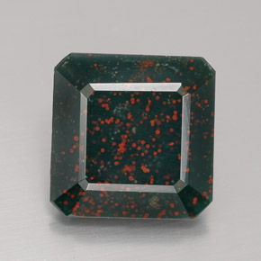 Heliotropo verde natural de 5,88 ct, corte esmeralda, opaco