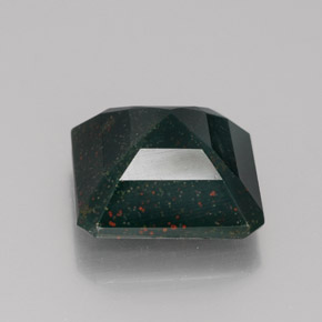 Heliotropo verde natural de 5,88 ct, corte esmeralda, opaco