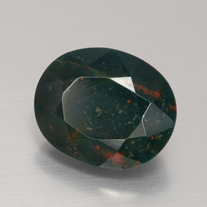 Heliotropo verde natural de 5,78 ct, corte óvalo, opaco