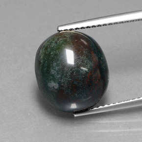 Heliotropo verde natural de 8,25 ct, corte óvalo, opaco