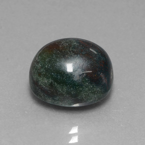 Heliotropo verde natural de 8,25 ct, corte óvalo, opaco
