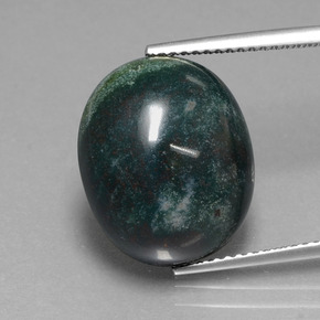 Heliotropo verde natural de 13,33 ct, corte óvalo, opaco