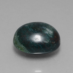 Heliotropo verde natural de 13,33 ct, corte óvalo, opaco