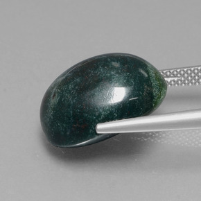 Heliotropo verde natural de 13,33 ct, corte óvalo, opaco
